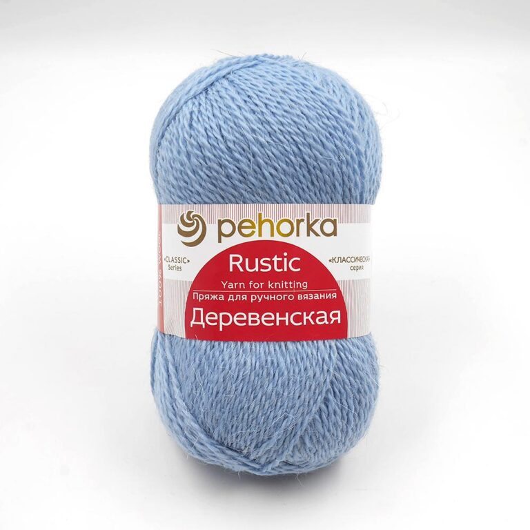 Пряжа для вязания ПЕХОРКА «ДЕРЕВЕНСКАЯ» (№177) Голубое небо