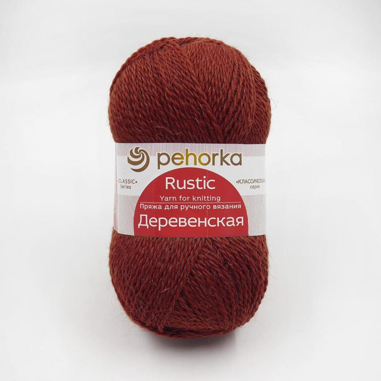Пряжа для вязания ПЕХОРКА «ДЕРЕВЕНСКАЯ» (№487) Красное дерево