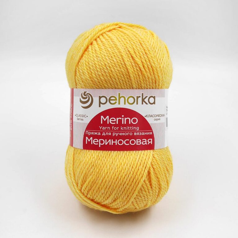 Пряжа для вязания ПЕХОРКА «МЕРИНОСОВАЯ» (№12) Желток