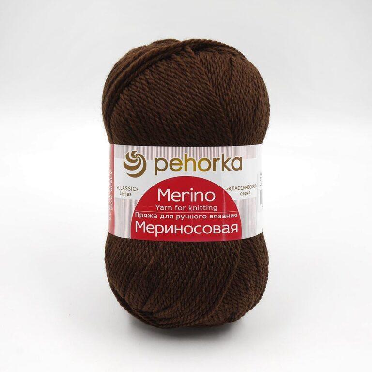 Пряжа для вязания ПЕХОРКА «МЕРИНОСОВАЯ» (№251) Коричневый