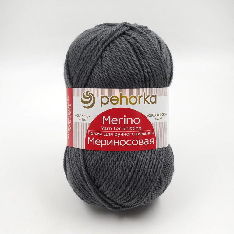 Пряжа для вязания ПЕХОРКА «МЕРИНОСОВАЯ» (№393) Светлый маренго