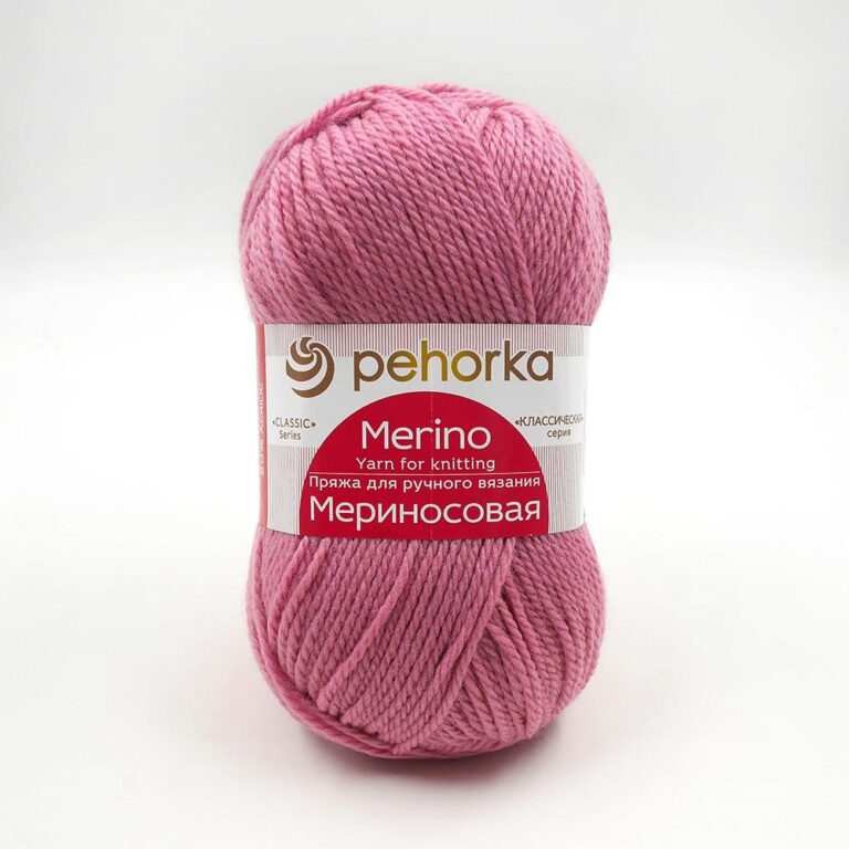 Пряжа для вязания ПЕХОРКА «МЕРИНОСОВАЯ» (№49) Фуксия
