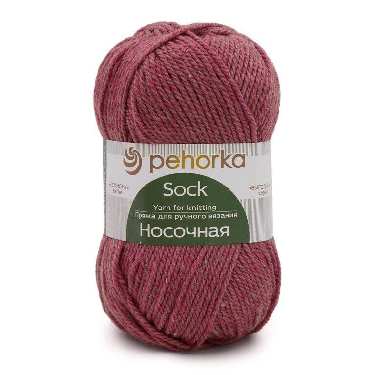 Пряжа для вязания ПЕХОРКА «НОСОЧНАЯ» (№816) Красный меланж