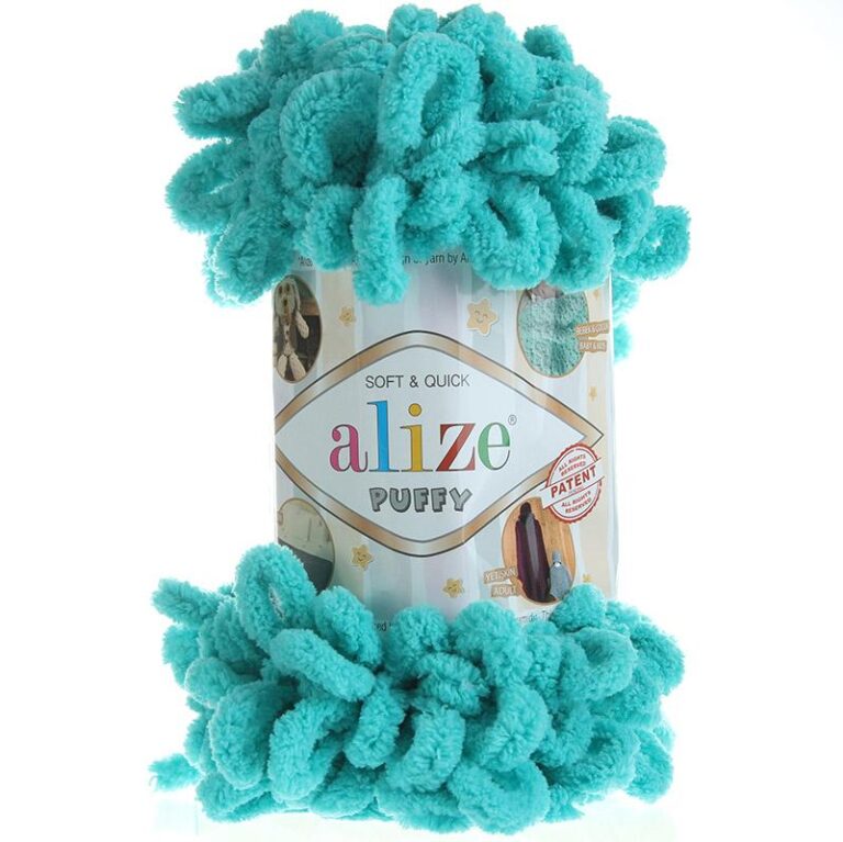 Пряжа для вязания ALIZE «PUFFY» (№490) Морская волна