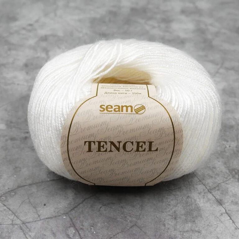 Пряжа для вязания SEAM «TENCEL» (№01) Белоснежный