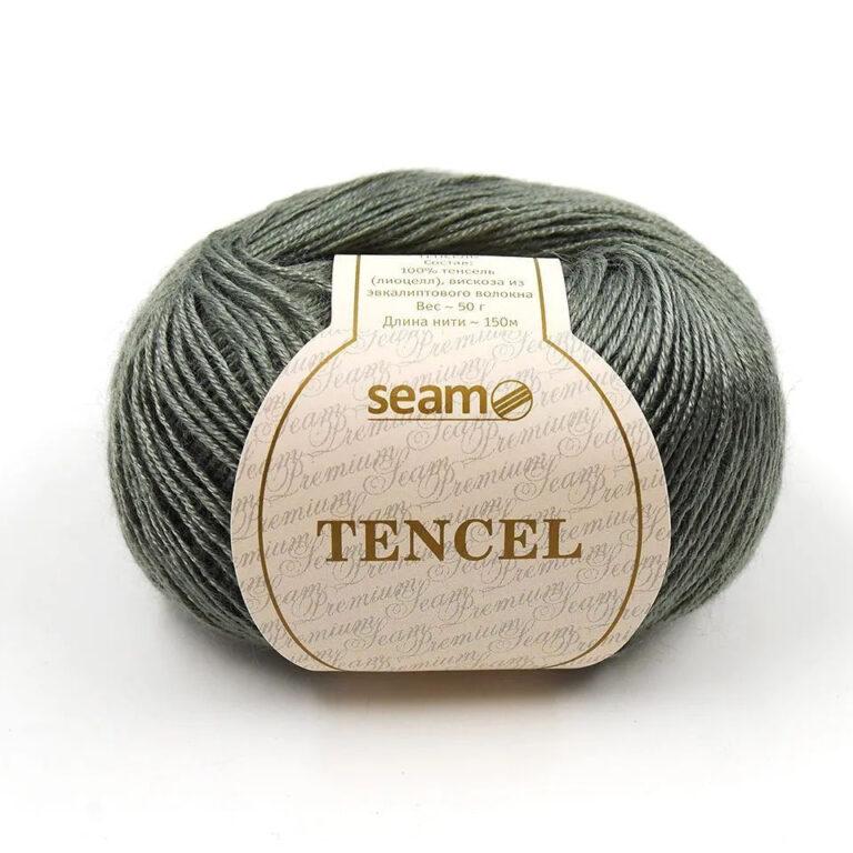 Пряжа для вязания SEAM «TENCEL» (№32) Серо-зелёный