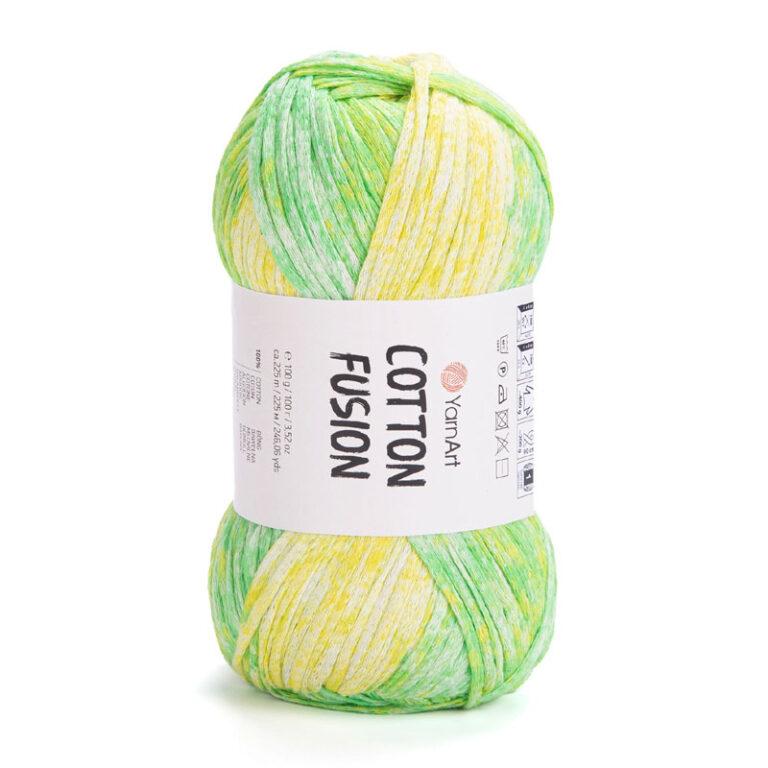 Пряжа для вязания YARNART “COTTON FUSION” (№3644) Лимонный мохито