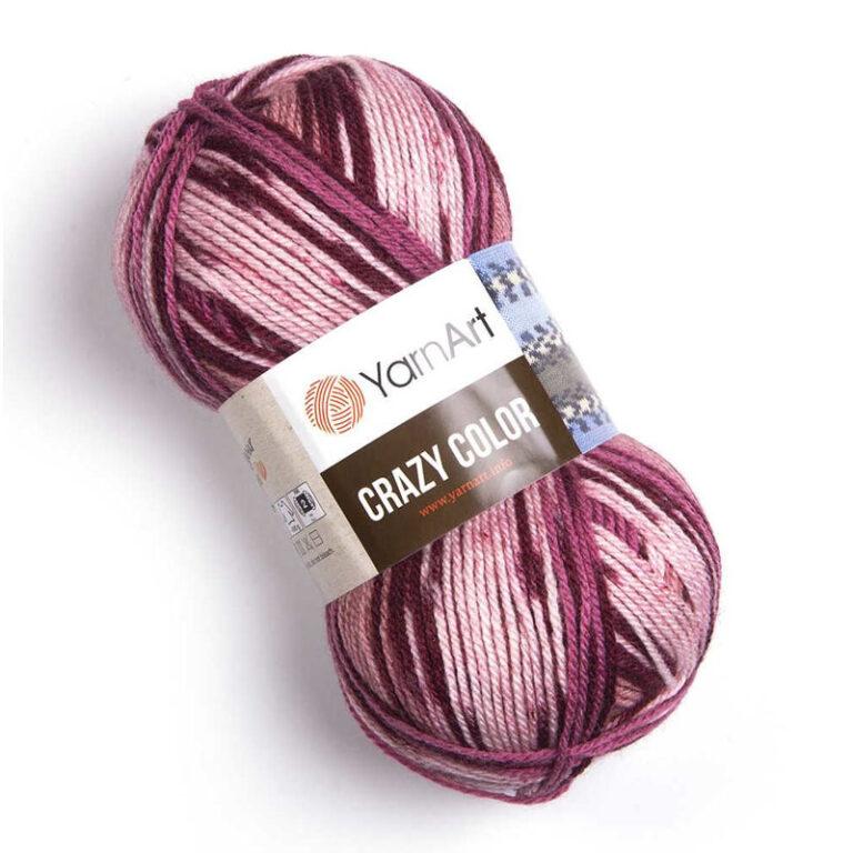 Пряжа для вязания YARNART “CRAZY COLOR” (№136) Розовый/бордо