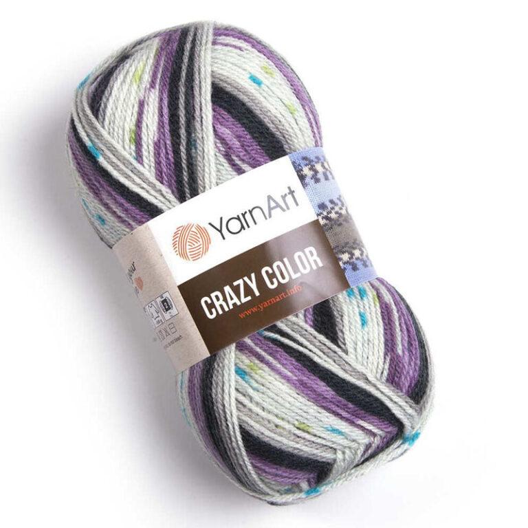 Пряжа для вязания YARNART “CRAZY COLOR” (№165) Сирень/молочный