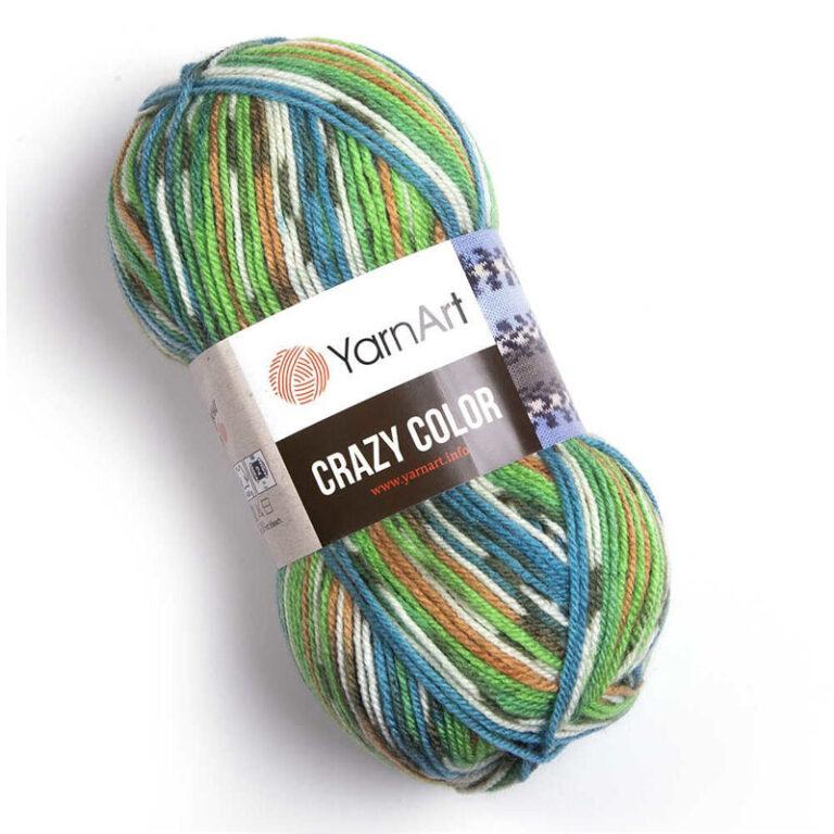 Пряжа для вязания YARNART “CRAZY COLOR” (№178) Изумруд/слива/фиолет