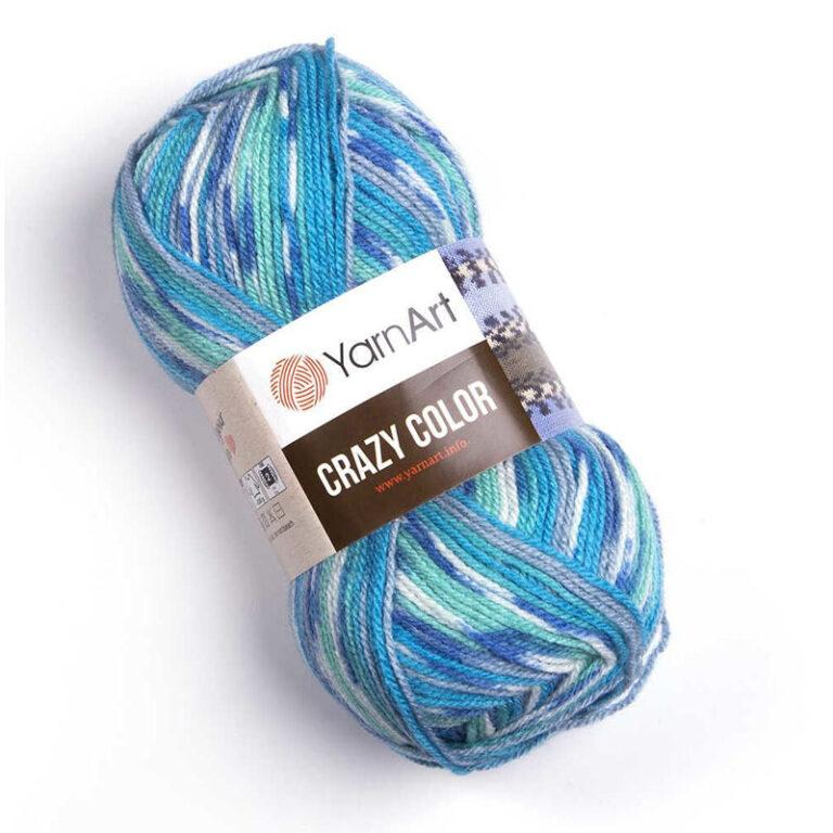 Пряжа для вязания YARNART “CRAZY COLOR” (№98) Голубой/бирюзовый