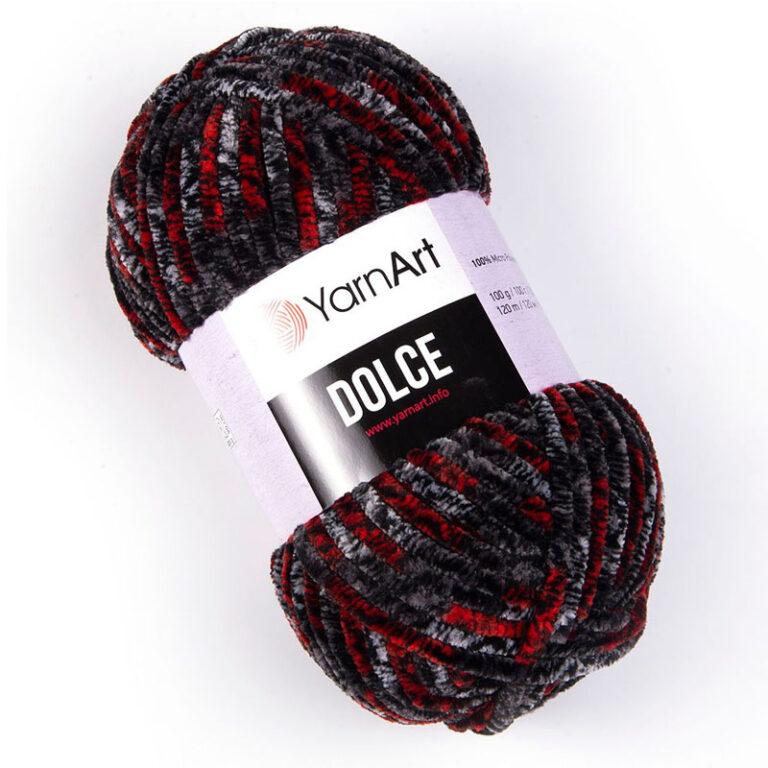 Пряжа для вязания YARNART «DOLCE» (№806) Серо-красный принт