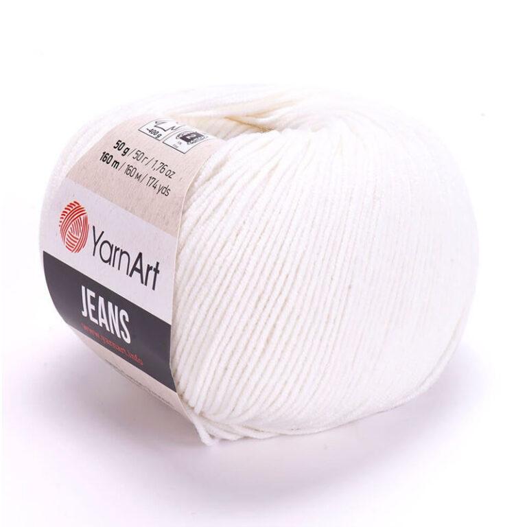Пряжа для вязания YARNART «JEANS» (№01) Белый