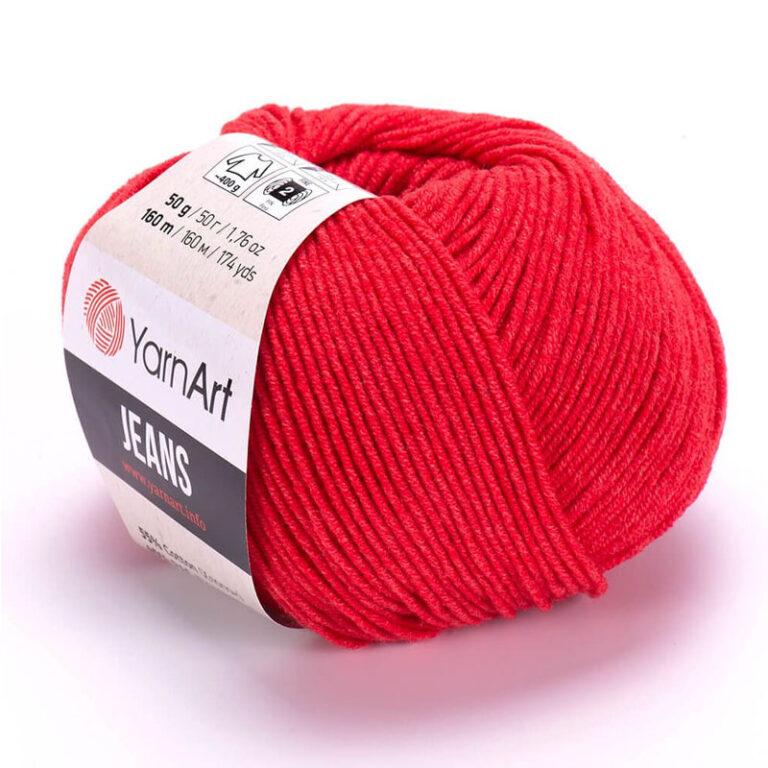 Пряжа для вязания YARNART «JEANS» (№26) Красный
