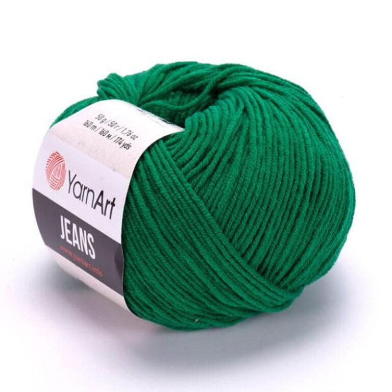 Пряжа для вязания YARNART «JEANS» (№52) Зеленый