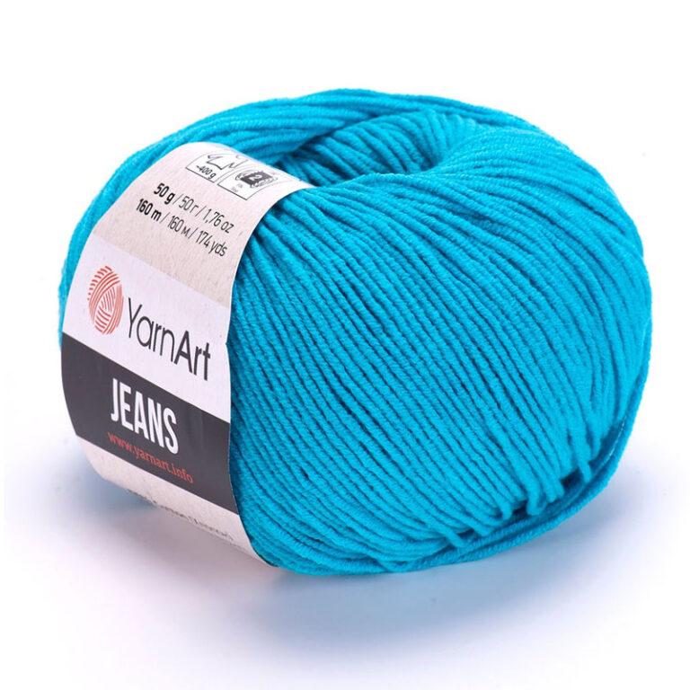Пряжа для вязания YARNART «JEANS» (№55) Бирюзовый