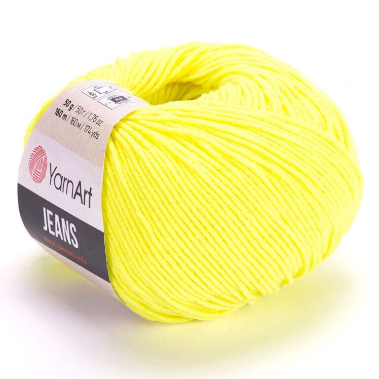 Пряжа для вязания YARNART «JEANS» (№58) Желтый неон