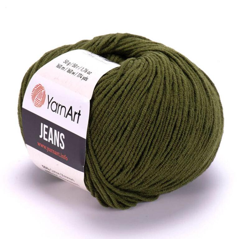 Пряжа для вязания YARNART «JEANS» (№82) Болотно-зеленый