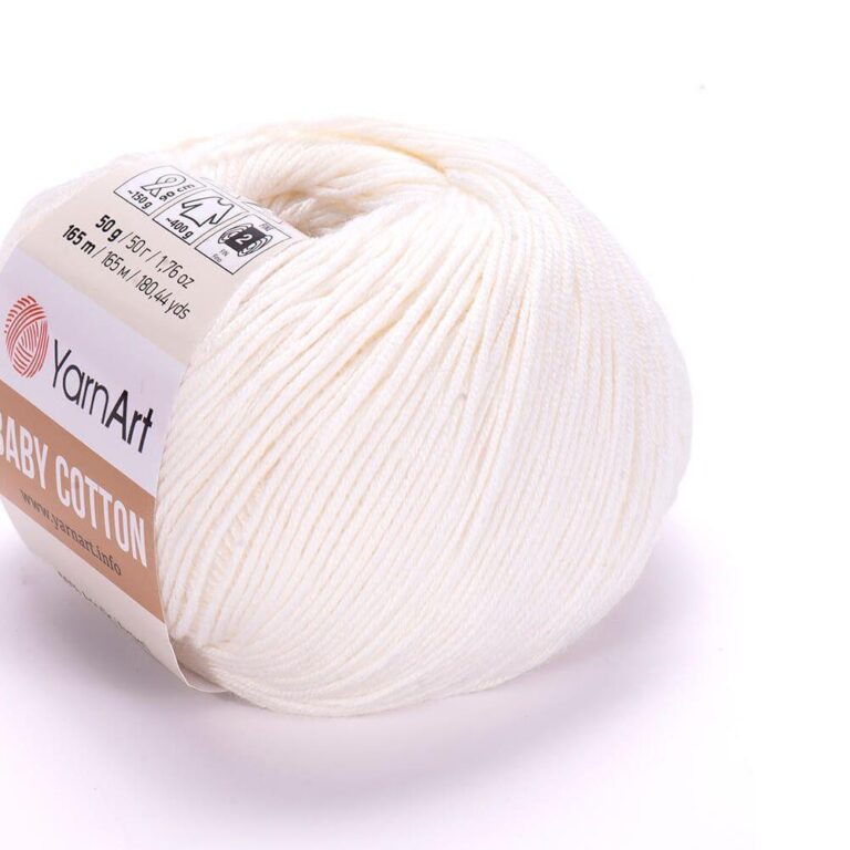 Пряжа для вязания YARNART «BABY COTTON» (№401) Белый