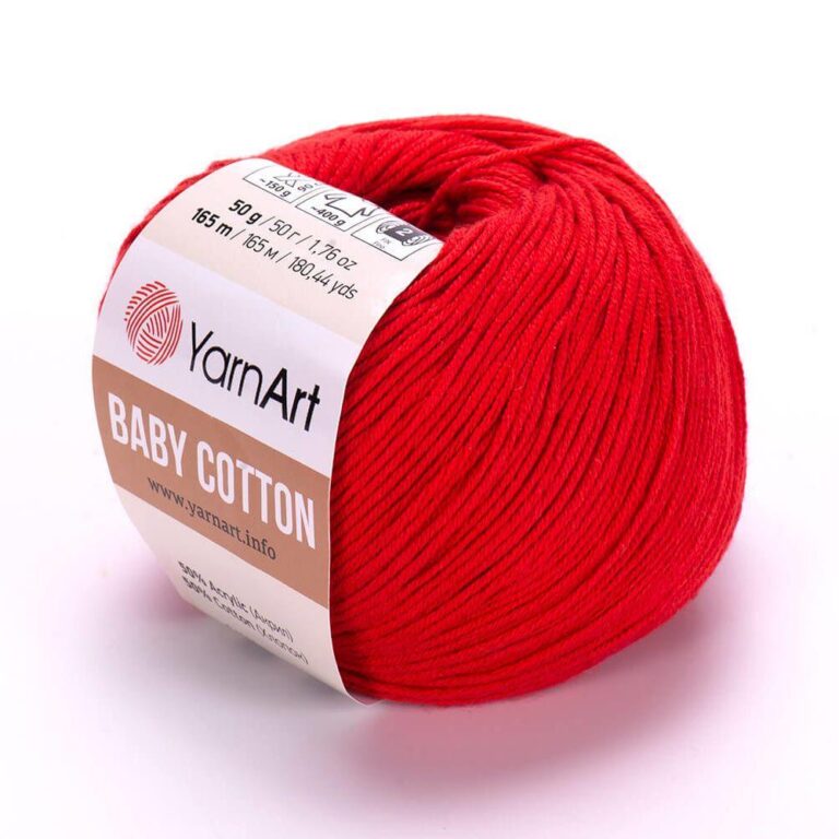 Пряжа для вязания YARNART «BABY COTTON» (№426) Ярко-красный