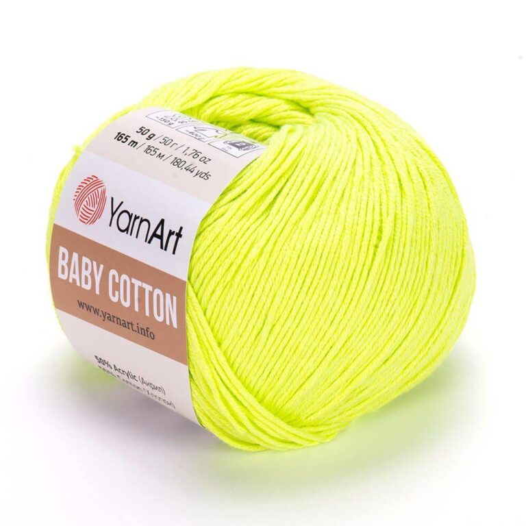 Пряжа для вязания YARNART «BABY COTTON» (№430) Желтый неон