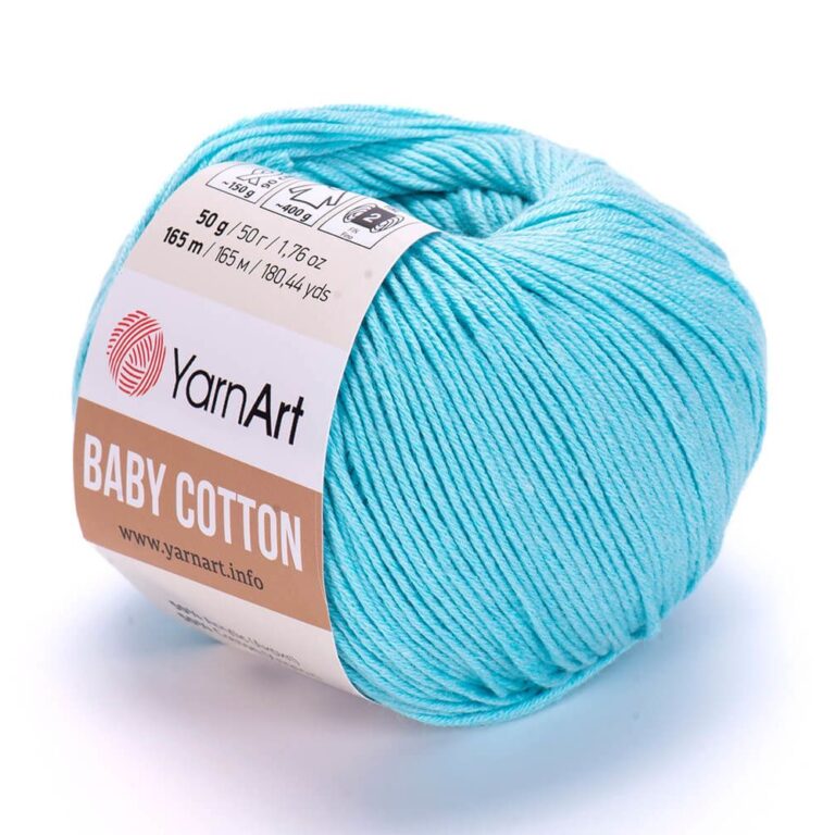 Пряжа для вязания YARNART «BABY COTTON» (№446) Небесно-голубой