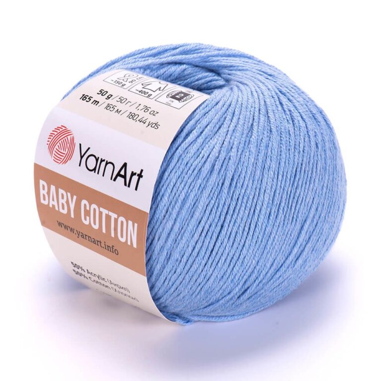 Пряжа для вязания YARNART «BABY COTTON» (№448) Небесный