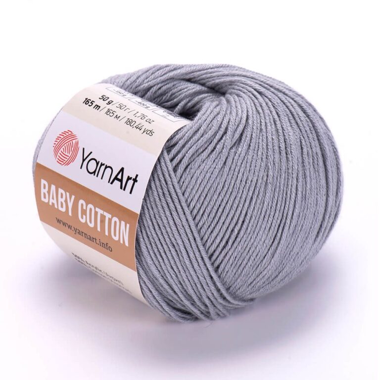Пряжа для вязания YARNART «BABY COTTON» (№452) Серый