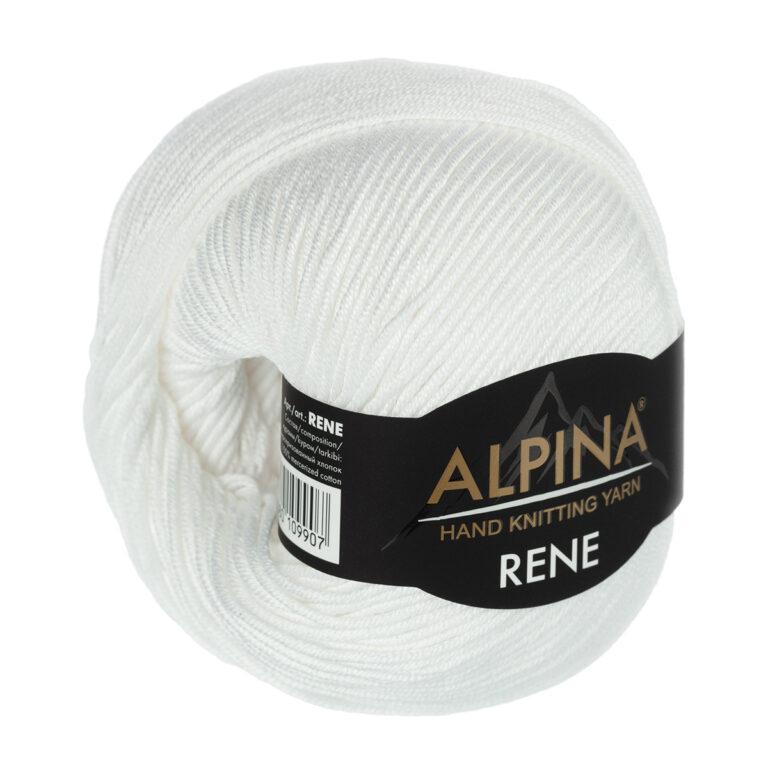 Пряжа для вязания ALPINA «RENE» (№002) Белый
