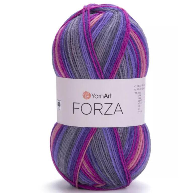 Пряжа для вязания YARNART «FORZA» (№2501) Фиолетовый/фуксия/серый/синий