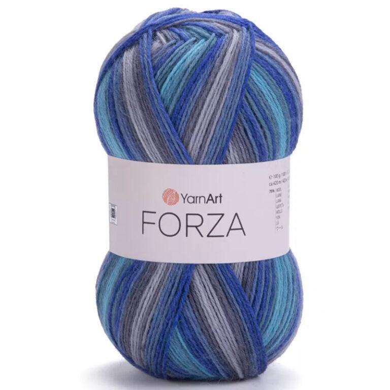 Пряжа для вязания YARNART «FORZA» (№2502) Василек/лазурь/серый