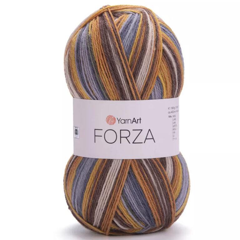 Пряжа для вязания YARNART «FORZA» (№2504) Синий/серый/желтый/оранжевый/коричневый/беж