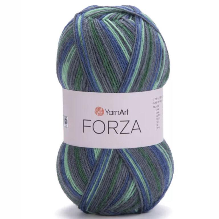 Пряжа для вязания YARNART «FORZA» (№2506) Серый/синий/зеленый/мятный