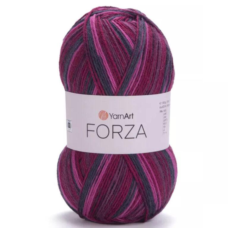 Пряжа для вязания YARNART «FORZA» (№2508) Черный/фиолетовый/фуксия/розовый