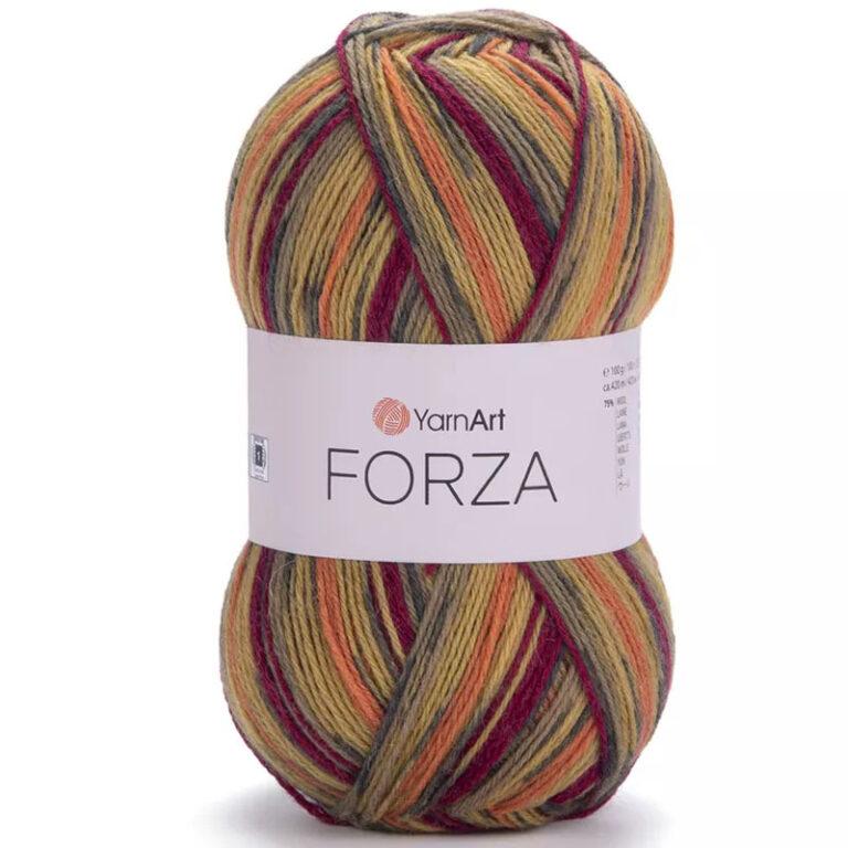 Пряжа для вязания YARNART «FORZA» (№2509) Фуксия/желтый/оранжевый/серо-зеленый