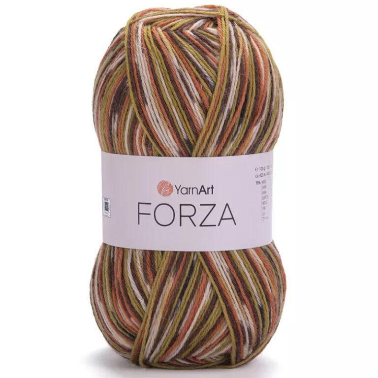 Пряжа для вязания YARNART «FORZA» (№2511) Хаки/черный/оранжевый/молочный