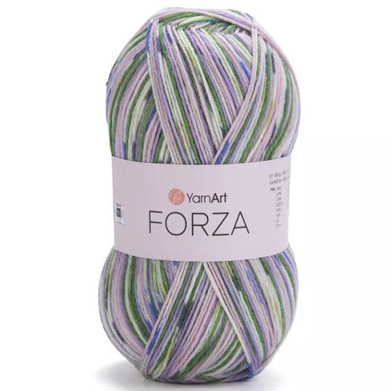 Пряжа для вязания YARNART «FORZA» (№2512) Зеленый/сиреневый/розовый/синий/серый