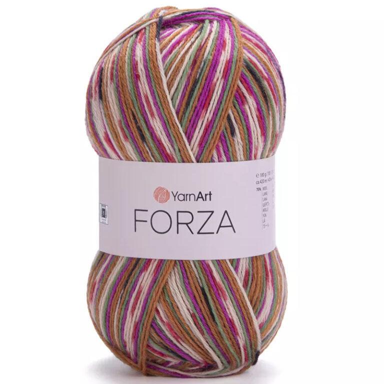Пряжа для вязания YARNART «FORZA» (№2513) Беж/зеленый/фуксия/синий/розовый