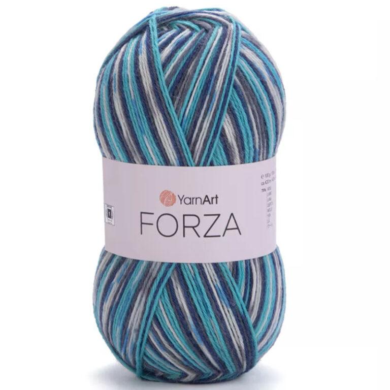 Пряжа для вязания YARNART «FORZA» (№2514) Серый/синий/голубой/белый