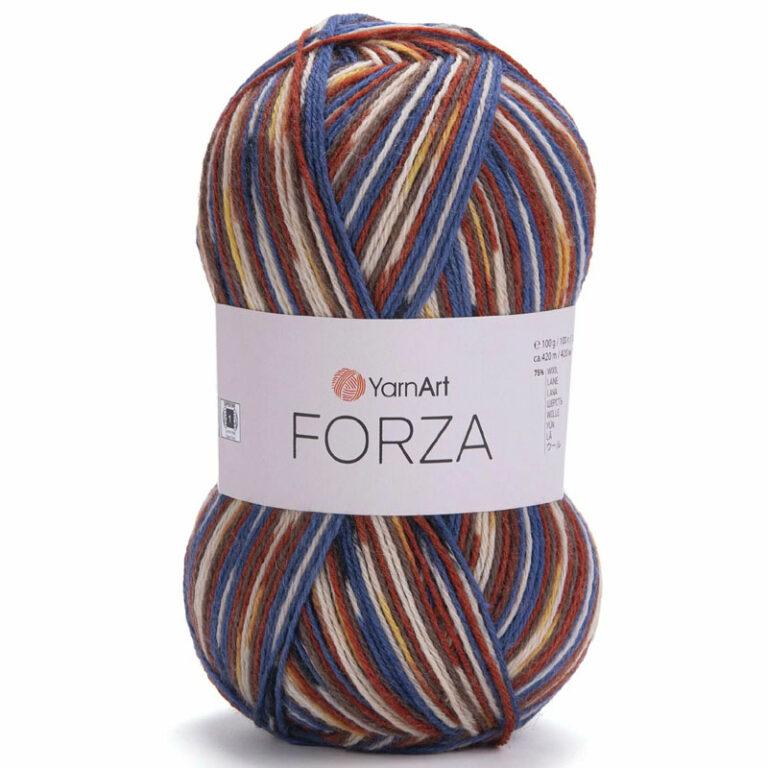 Пряжа для вязания YARNART «FORZA» (№2515) Синий/красный/оранжевый/желтый/белый