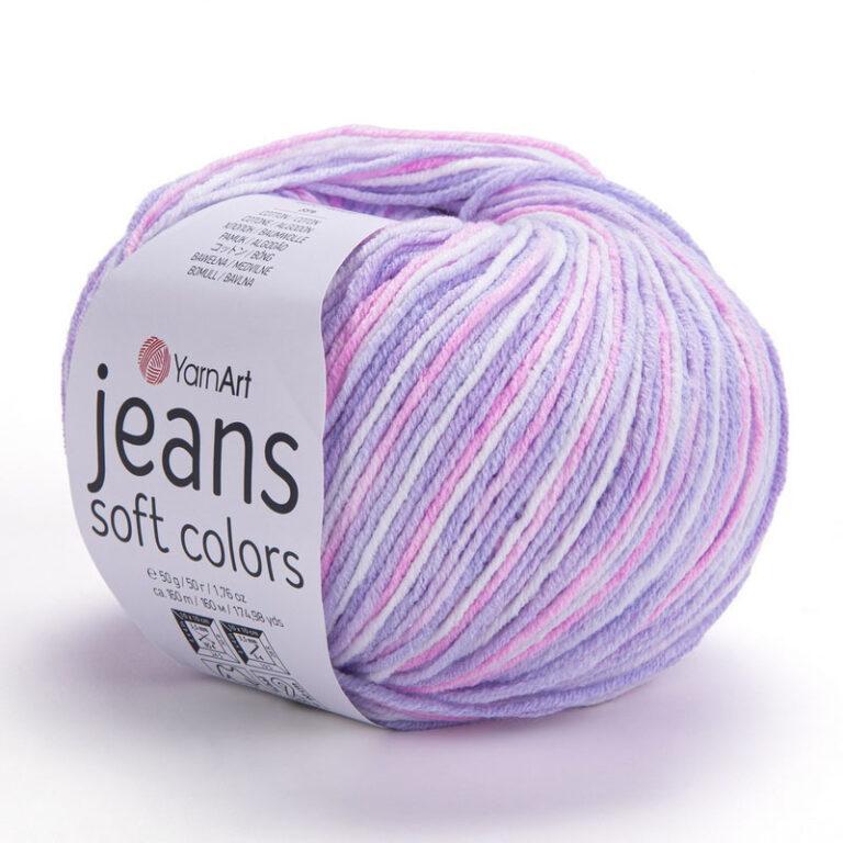 Пряжа для вязания YARNART «JEANS SOFT COLORS» (№6205) Светлая сирень/роза