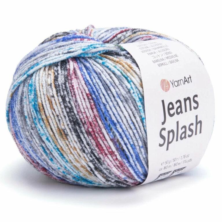Пряжа для вязания YARNART «JEANS SPLASH» (№942) Синий/серый/малиновый