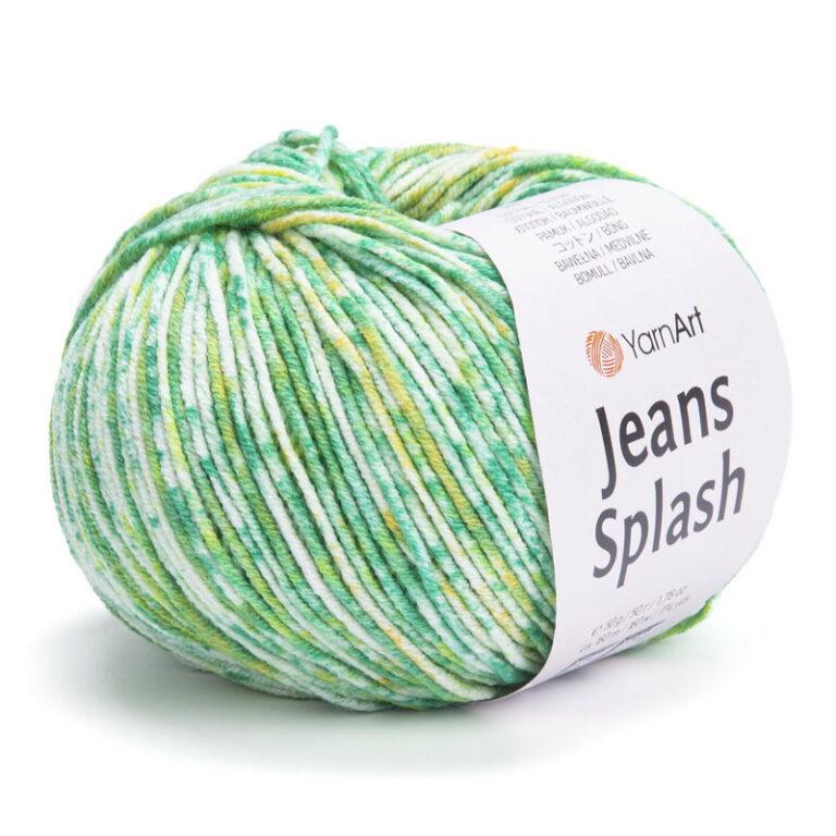 Пряжа для вязания YARNART «JEANS SPLASH» (№946) Светло-мятный/фисташка