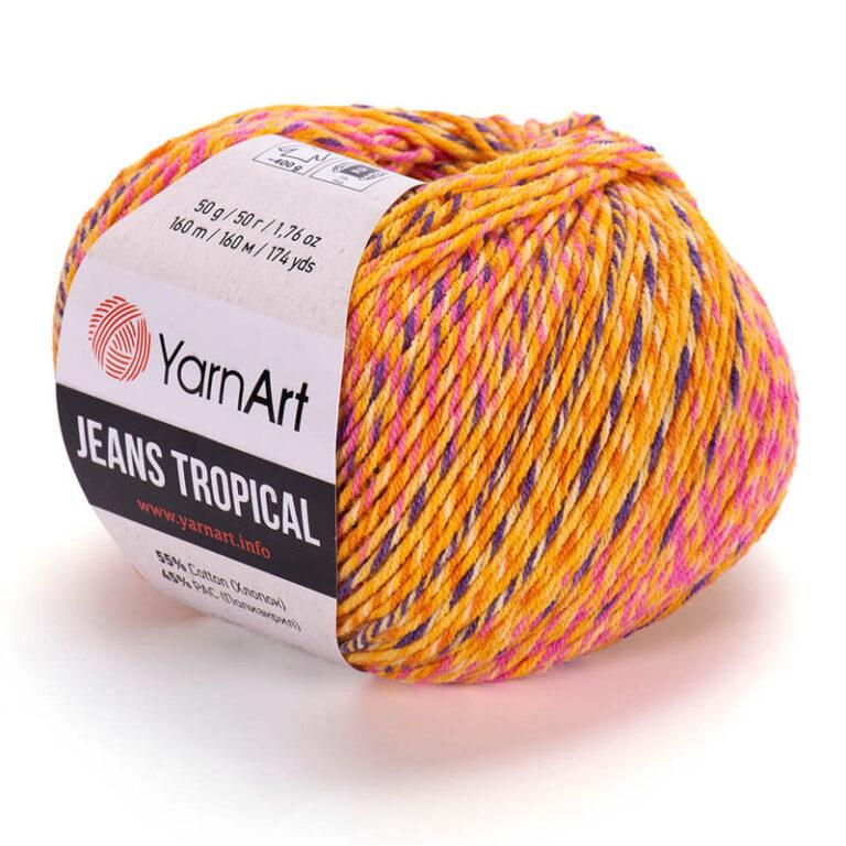 Пряжа для вязания YARNART «JEANS TROPICAL» (№617) Янтарный меланж