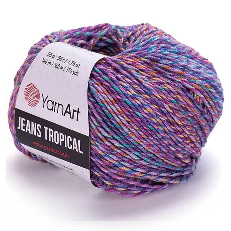 Пряжа для вязания YARNART «JEANS TROPICAL» (№622) Сиреневый меланж