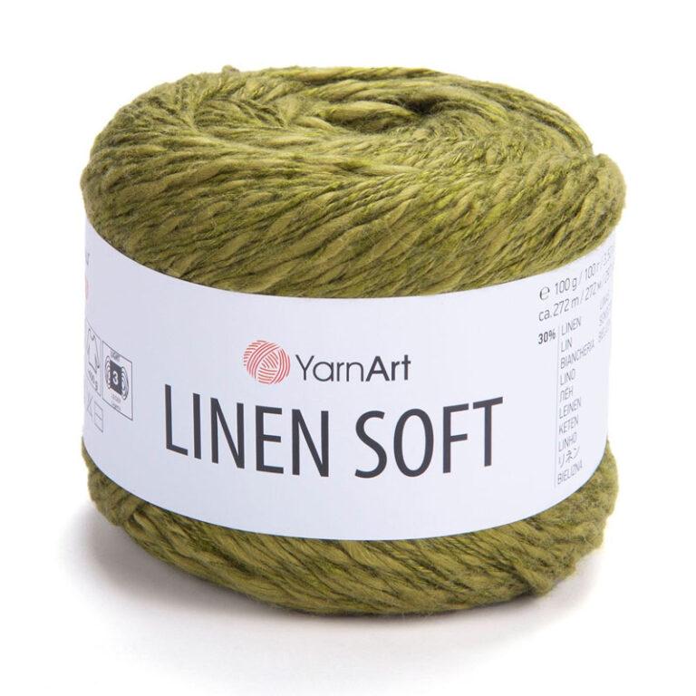 Пряжа для вязания YARNART «LINEN SOFT» (№7314) Оливковый