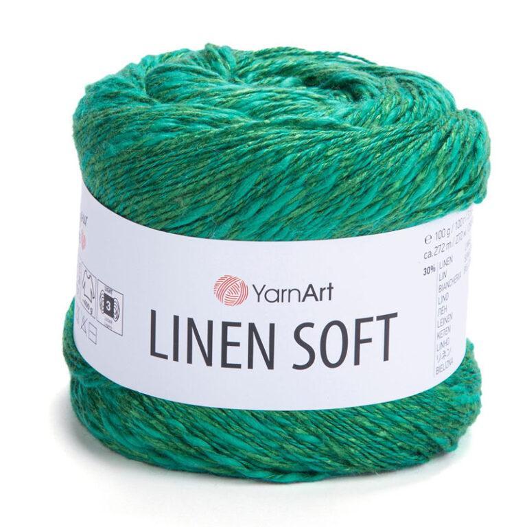 Пряжа для вязания YARNART «LINEN SOFT» (№7315) Малахит