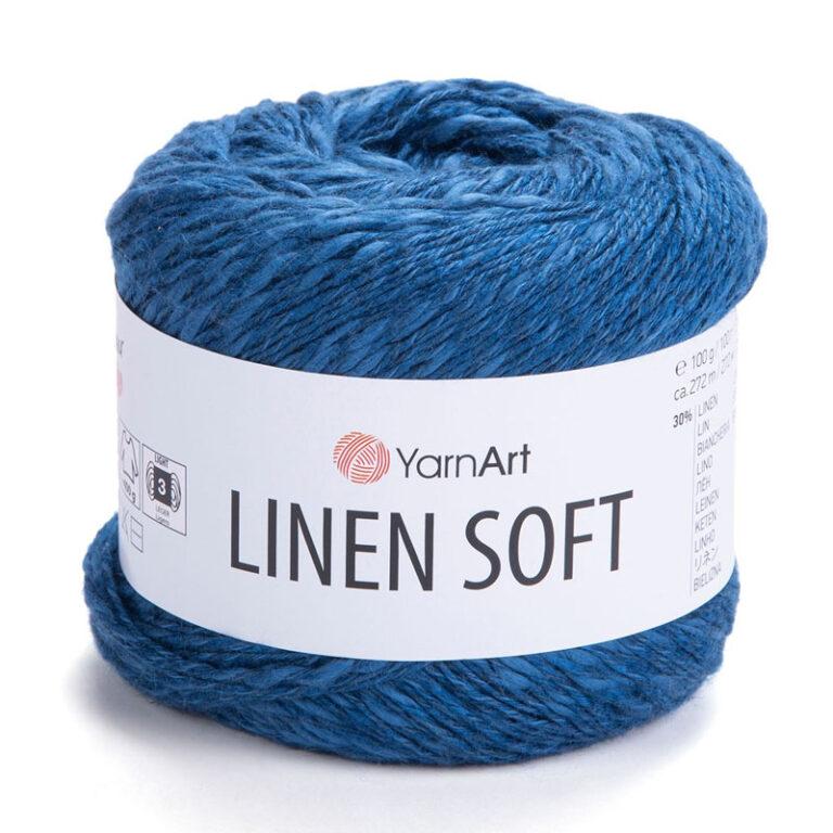 Пряжа для вязания YARNART «LINEN SOFT» (№7317) Синий