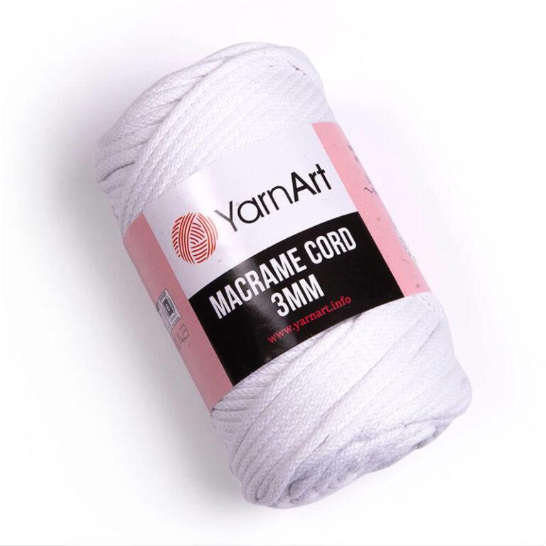 Пряжа для плетения YARNART «MACRAME CORD 3MM» (№751) Белый