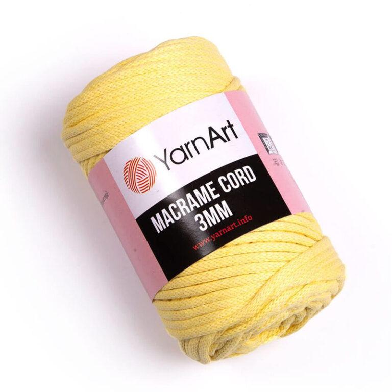 Пряжа для плетения YARNART «MACRAME CORD 3MM» (№754) Светло-желтый